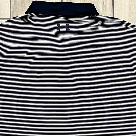 Under Armour The Performance Polo Shirt Mens Black Striped Golf XL - Picture 4 of 7